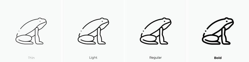 frog icon. Thin, Light, Regular And Bold style design isolated on white background vector