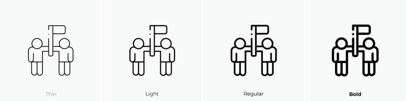 friendship icon. Thin, Light, Regular And Bold style design isolated on white background vector