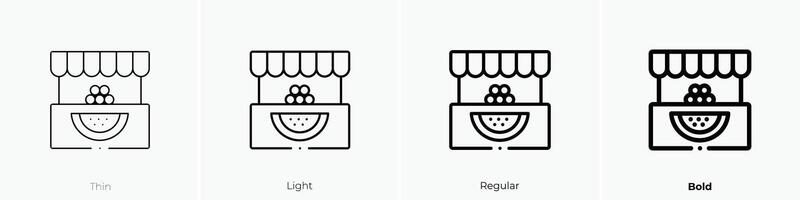 fruit shop icon. Thin, Light, Regular And Bold style design isolated on white background vector