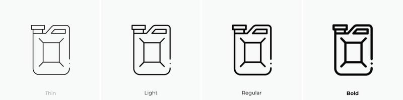 fuel icon. Thin, Light, Regular And Bold style design isolated on white background vector