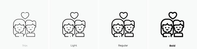 friends icon. Thin, Light, Regular And Bold style design isolated on white background vector