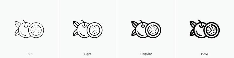fruit icon. Thin, Light, Regular And Bold style design isolated on white background vector