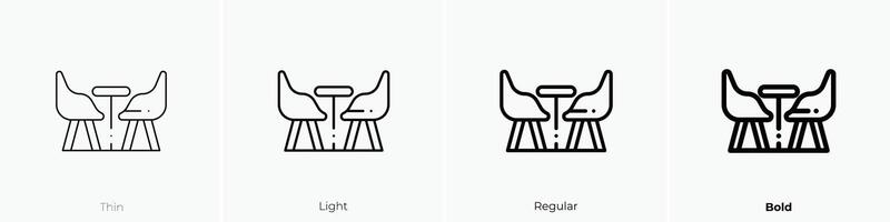 furniture icon. Thin, Light, Regular And Bold style design isolated on white background vector