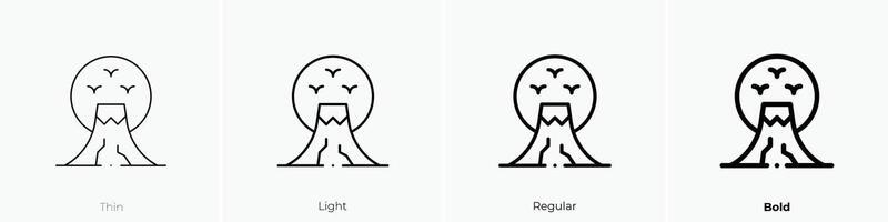 fuji icon. Thin, Light, Regular And Bold style design isolated on white background vector