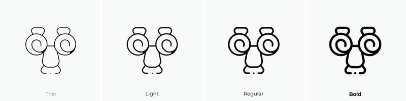 fun glasses icon. Thin, Light, Regular And Bold style design isolated on white background vector