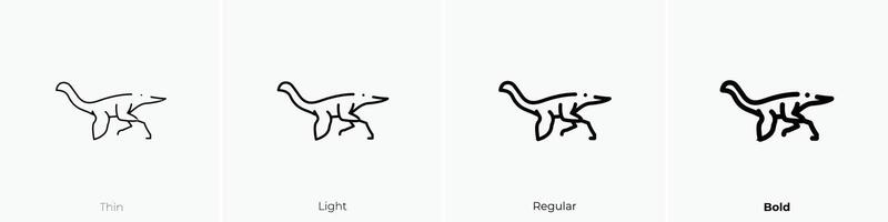 gallimimus icon. Thin, Light, Regular And Bold style design isolated on white background vector