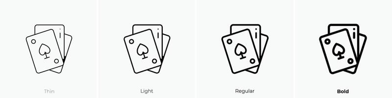 gambling icon. Thin, Light, Regular And Bold style design isolated on white background vector