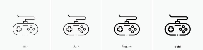 game controller icon. Thin, Light, Regular And Bold style design isolated on white background vector