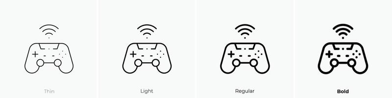 gaming icon. Thin, Light, Regular And Bold style design isolated on white background vector