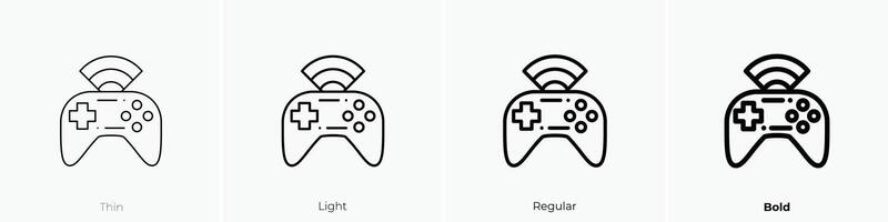 gamepad icon. Thin, Light, Regular And Bold style design isolated on white background vector