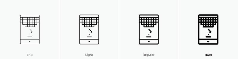 game icon. Thin, Light, Regular And Bold style design isolated on white background vector