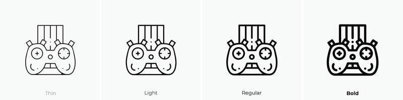 gamepad icon. Thin, Light, Regular And Bold style design isolated on white background vector