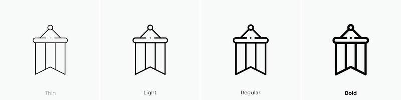 garland icon. Thin, Light, Regular And Bold style design isolated on white background vector