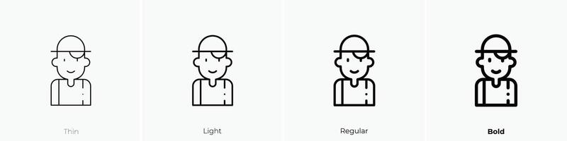 gardener icon. Thin, Light, Regular And Bold style design isolated on white background vector