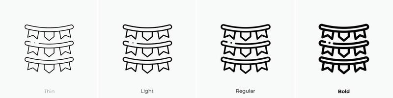 garlands icon. Thin, Light, Regular And Bold style design isolated on white background vector