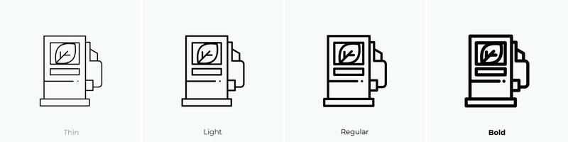 gas station icon. Thin, Light, Regular And Bold style design isolated on white background vector