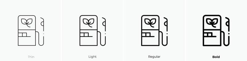 gas station icon. Thin, Light, Regular And Bold style design isolated on white background vector