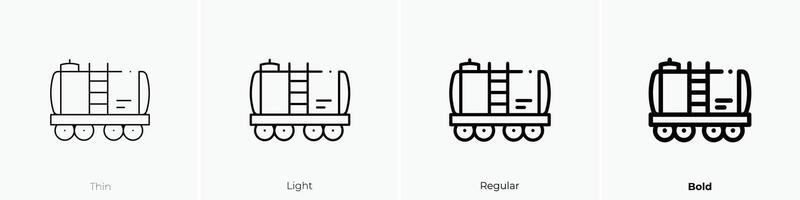 gas truck icon. Thin, Light, Regular And Bold style design isolated on white background vector