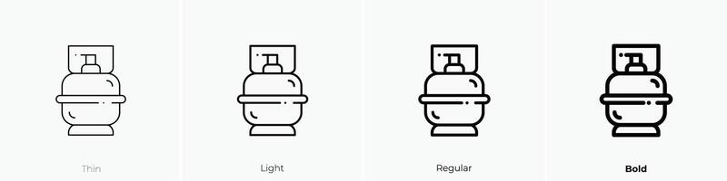 gas icon. Thin, Light, Regular And Bold style design isolated on white background vector