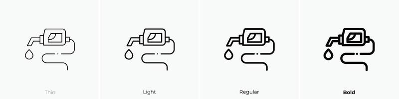gasoline icon. Thin, Light, Regular And Bold style design isolated on white background vector