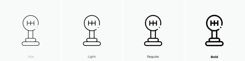 gearbox icon. Thin, Light, Regular And Bold style design isolated on white background vector