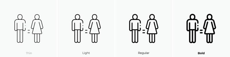 gender equality icon. Thin, Light, Regular And Bold style design isolated on white background vector