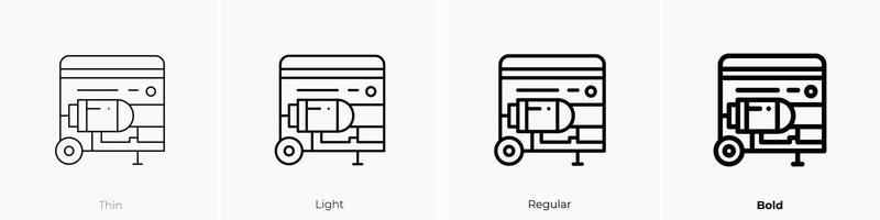 generator icon. Thin, Light, Regular And Bold style design isolated on white background vector