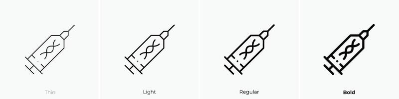 gene therapy icon. Thin, Light, Regular And Bold style design isolated on white background vector