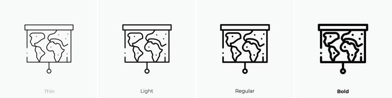 geography icon. Thin, Light, Regular And Bold style design isolated on white background vector