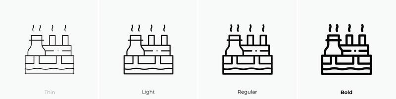 geothermal icon. Thin, Light, Regular And Bold style design isolated on white background vector
