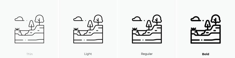 geology icon. Thin, Light, Regular And Bold style design isolated on white background vector