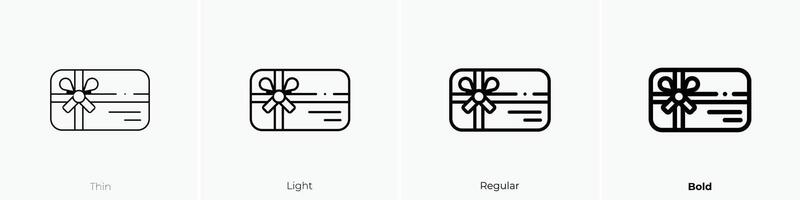 gift card icon. Thin, Light, Regular And Bold style design isolated on white background vector
