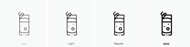 gin fizz icon. Thin, Light, Regular And Bold style design isolated on white background vector