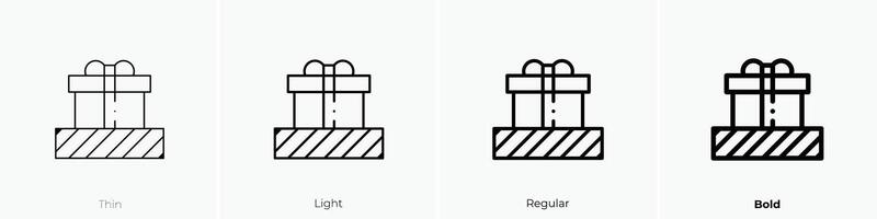 gifts icon. Thin, Light, Regular And Bold style design isolated on white background vector