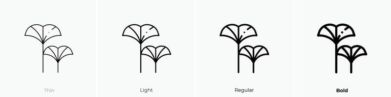 ginko icon. Thin, Light, Regular And Bold style design isolated on white background vector