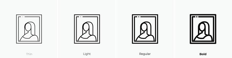 gioconda icon. Thin, Light, Regular And Bold style design isolated on white background vector