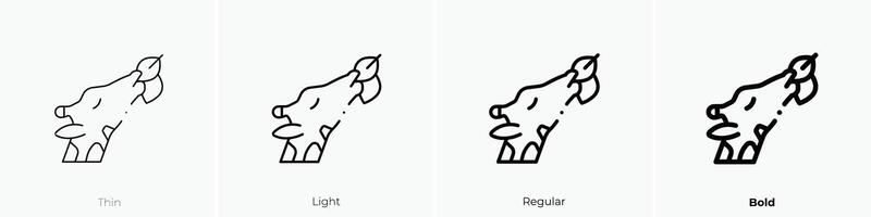 giraffe icon. Thin, Light, Regular And Bold style design isolated on white background vector