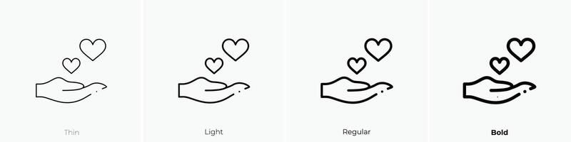 give love icon. Thin, Light, Regular And Bold style design isolated on white background vector