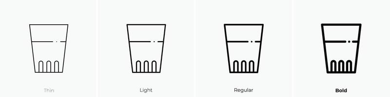 glass icon. Thin, Light, Regular And Bold style design isolated on white background vector