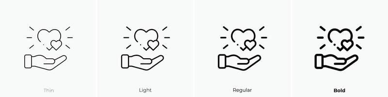 giving icon. Thin, Light, Regular And Bold style design isolated on white background vector