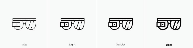 glasses icon. Thin, Light, Regular And Bold style design isolated on white background vector