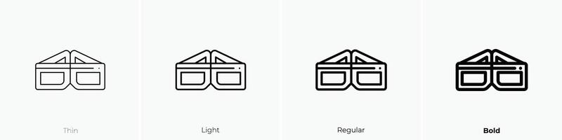glasses icon. Thin, Light, Regular And Bold style design isolated on white background vector