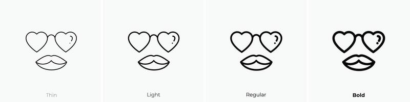 glasses icon. Thin, Light, Regular And Bold style design isolated on white background vector