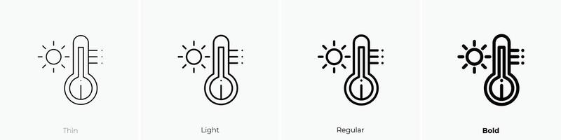 global warming icon. Thin, Light, Regular And Bold style design isolated on white background vector