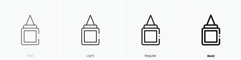glue icon. Thin, Light, Regular And Bold style design isolated on white background vector