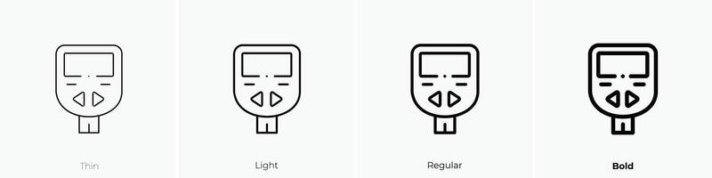 glucose meter icon. Thin, Light, Regular And Bold style design isolated on white background vector