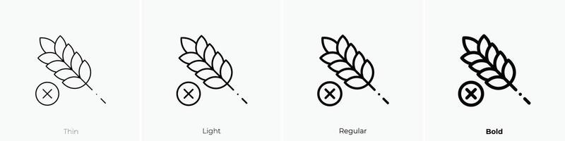 gluten free icon. Thin, Light, Regular And Bold style design isolated on white background vector