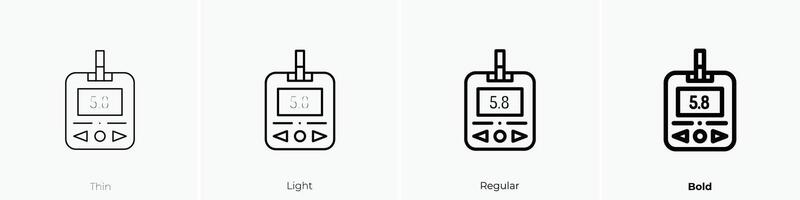 glucosemeter icon. Thin, Light, Regular And Bold style design isolated on white background vector