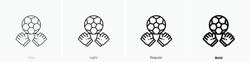 goalie icon. Thin, Light, Regular And Bold style design isolated on white background vector