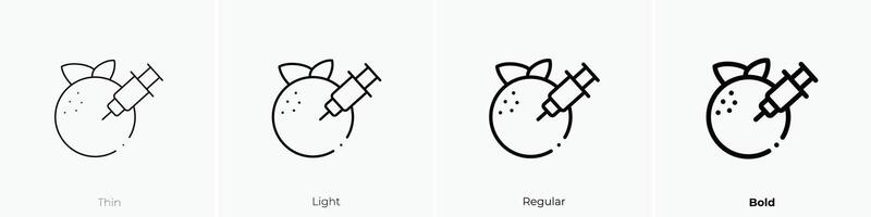 gmo food icon. Thin, Light, Regular And Bold style design isolated on white background vector